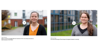 Zwei Fotos von Dr. Daria Benden und Dr. Sabrina König auf dem Gelände der TU Dortmund