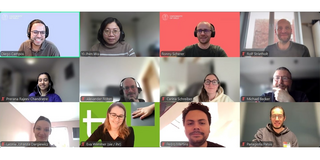 Workshop Zoom-Gruppenbildkacheln von den Teilnehmenden des Workshops