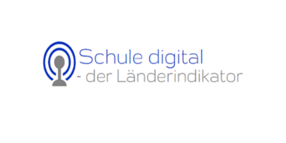 Länderindikator Blau-graues Icon und blau-grauer Schriftzug des Projektnamens Schule digital - der Länderindikator