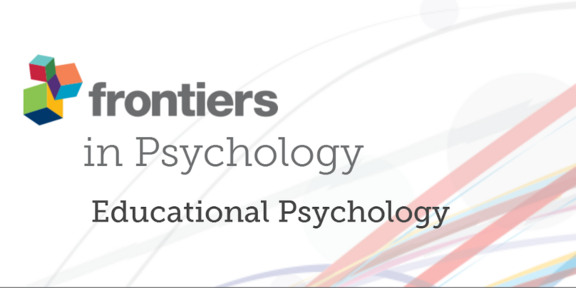 Frontiers in Psychology Vielfarbige Würfel mit dem dunkelgrauen Schriftzug frontiers in Psychology. Educational Psychology