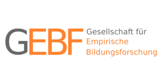 Gesellschaft für Empirische Bildungsforschung Dunkelgrau-orangener Schriftzug GEBF Gesellschaft für Empirische Bildungsforschung